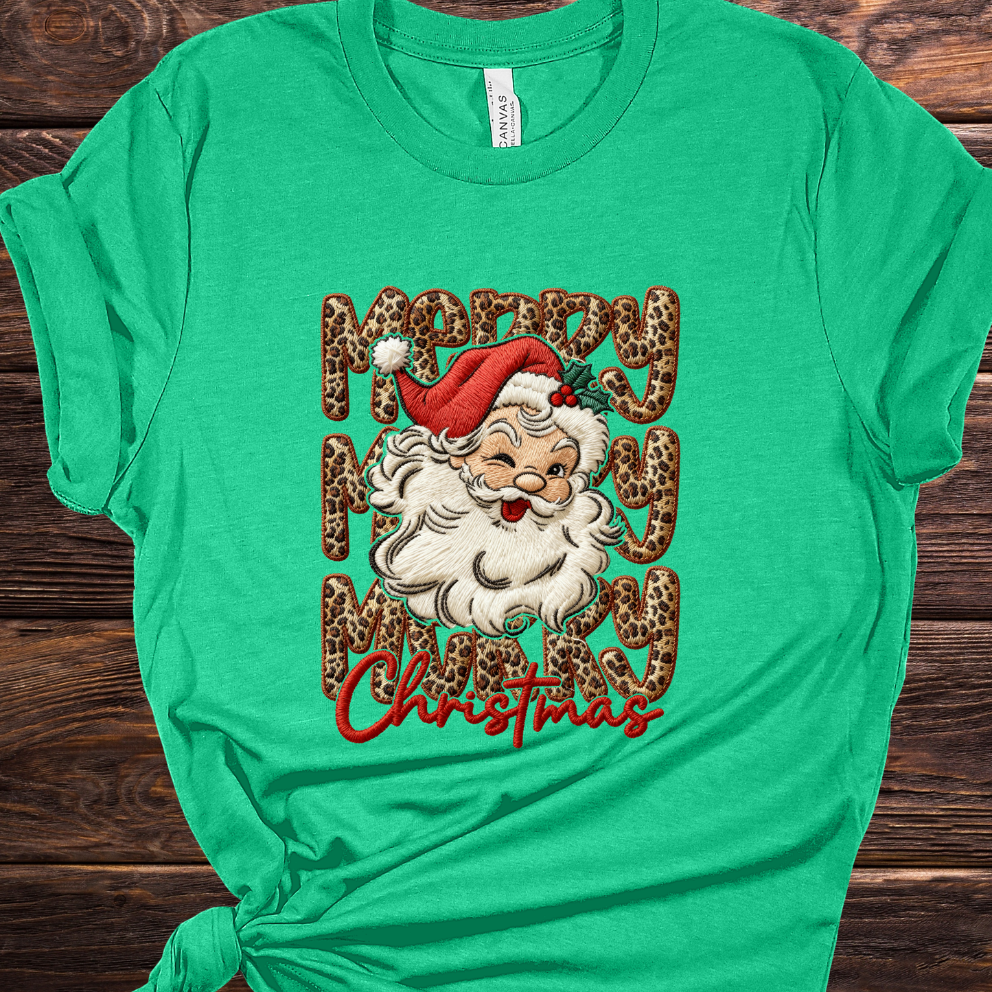 Leopard Merry Christmas Graphic Tee