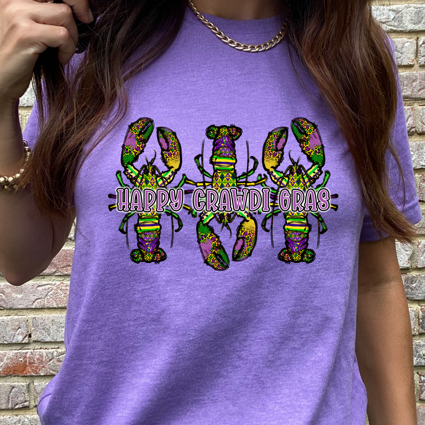 Happy Crawdi Gras Graphic Tee