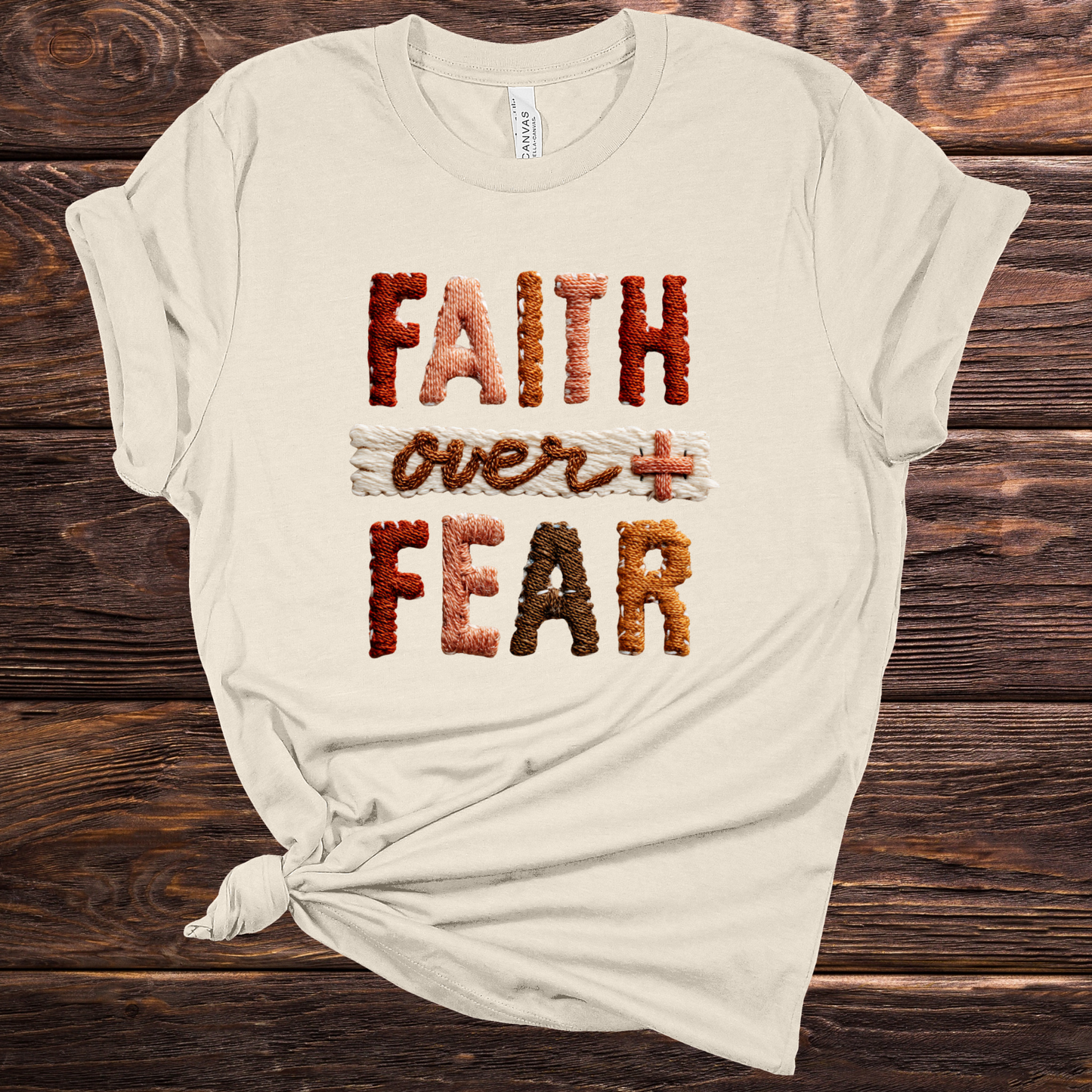 Faith Over Fear Natural Graphic Tee