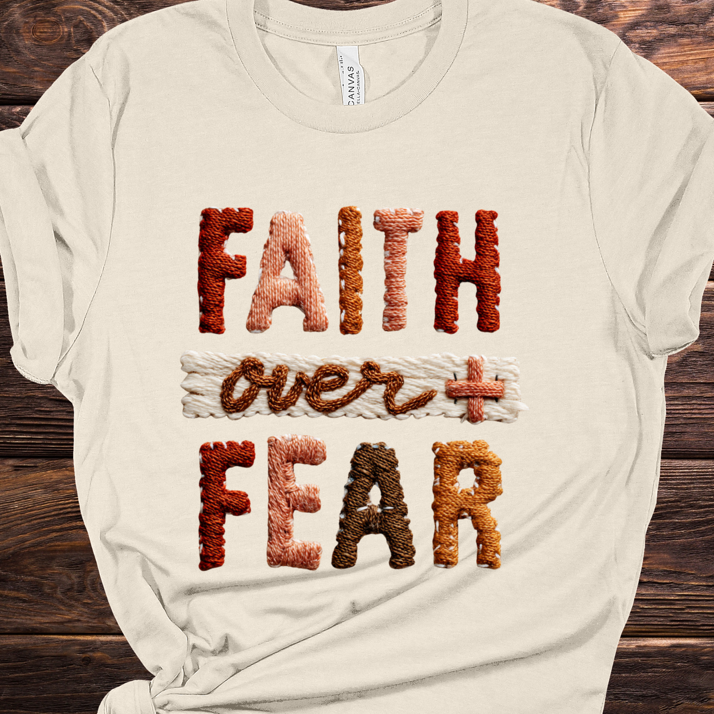 Faith Over Fear Natural Graphic Tee