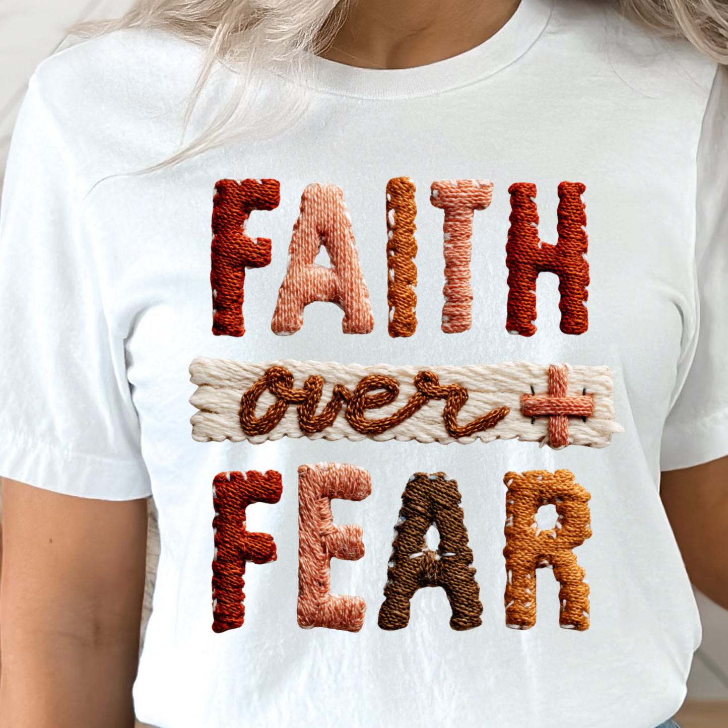 Faith Over Fear White Graphic Tee