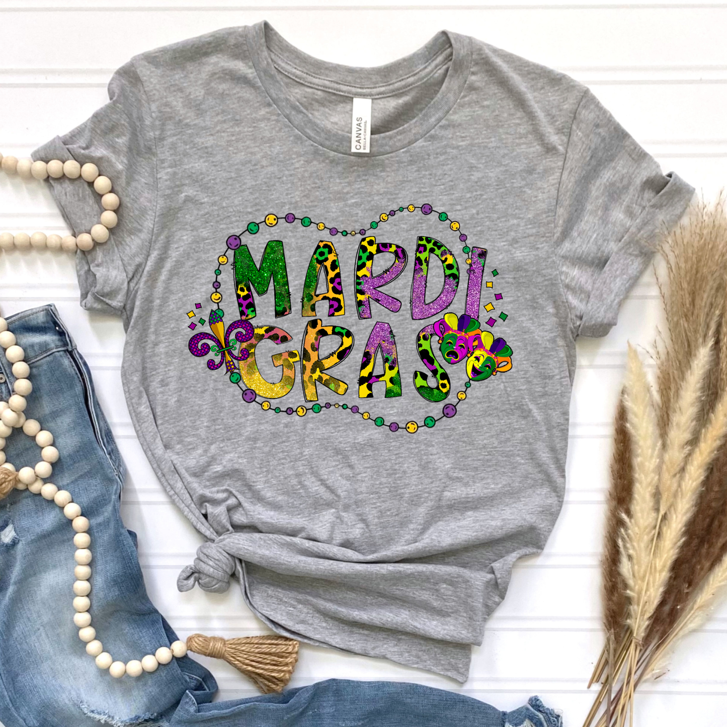 Mardi Gras Beads Graphic Tee