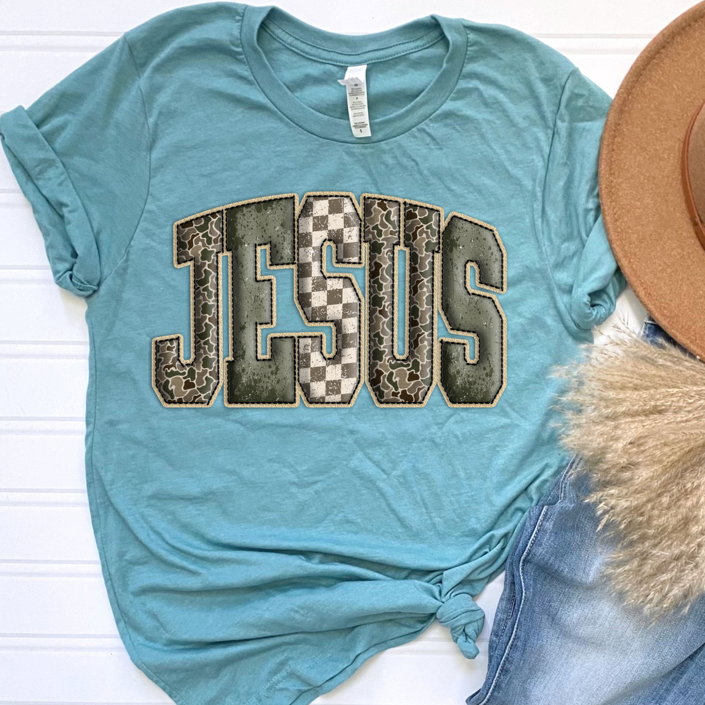 Southern Jesus Teal Graphic Tee