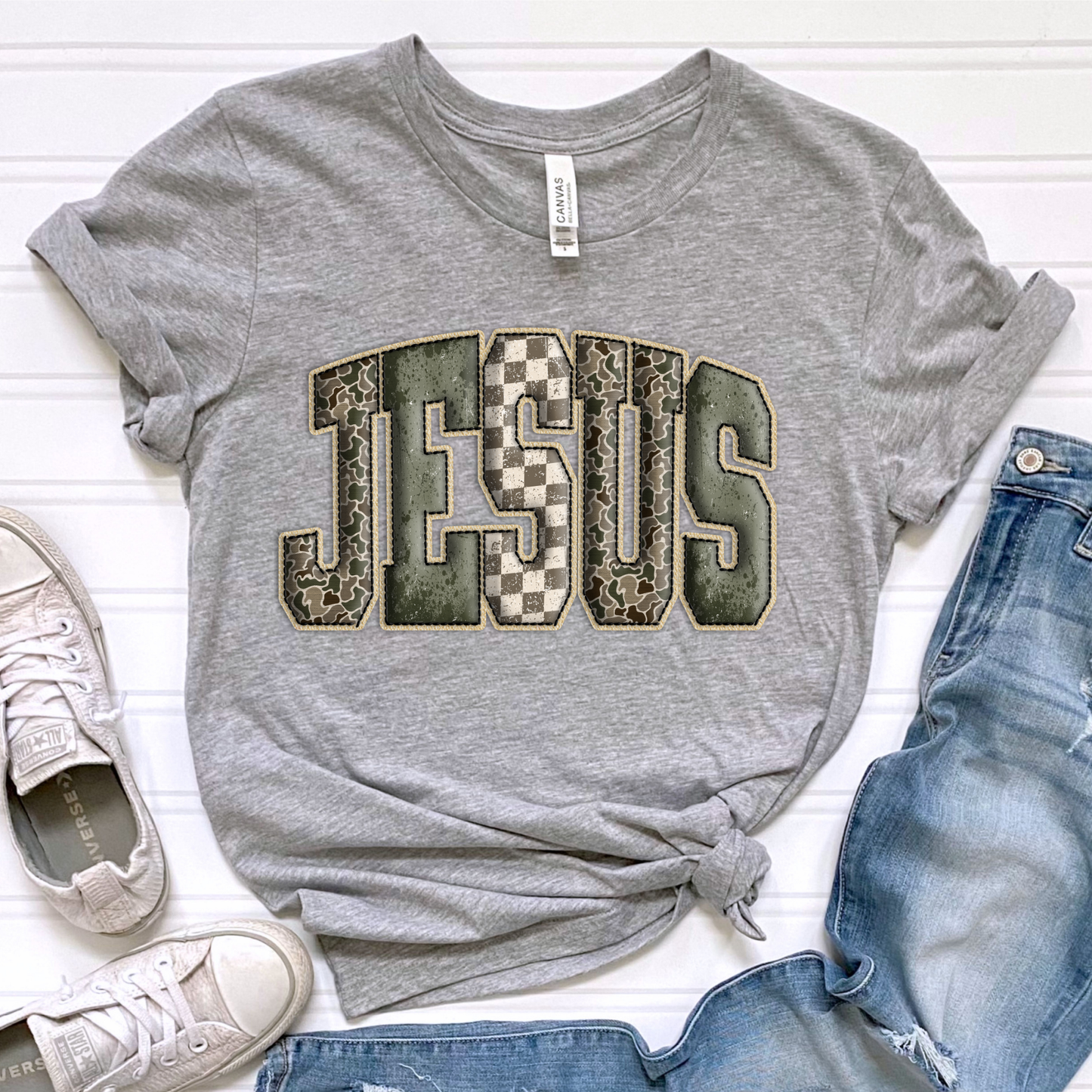 Southern Jesus Grey Graphic Tee