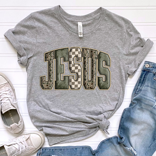 Southern Jesus Grey Graphic Tee