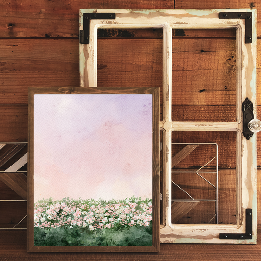Peaceful Flowers - 10" x 14" Wood Print