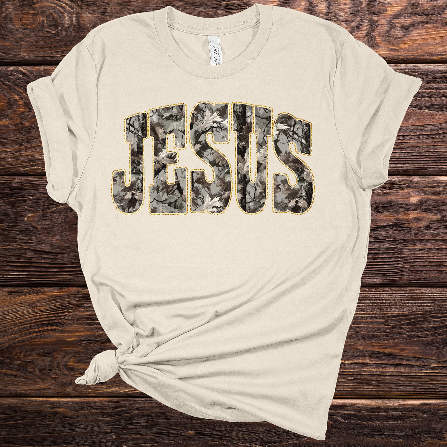 Camo Jesus Tan Graphic Tee