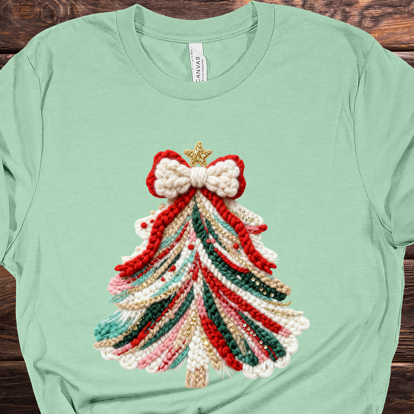 Colorful Christmas Tree Mint Graphic Tee