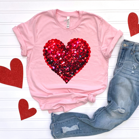 Sparkling Love- Pink Graphic Tee