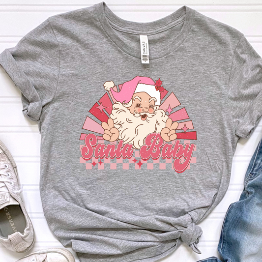 Pink Santa Baby Graphic Tee