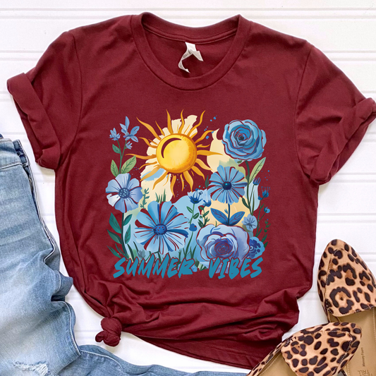 Floral Summer Vibes Graphic Tee