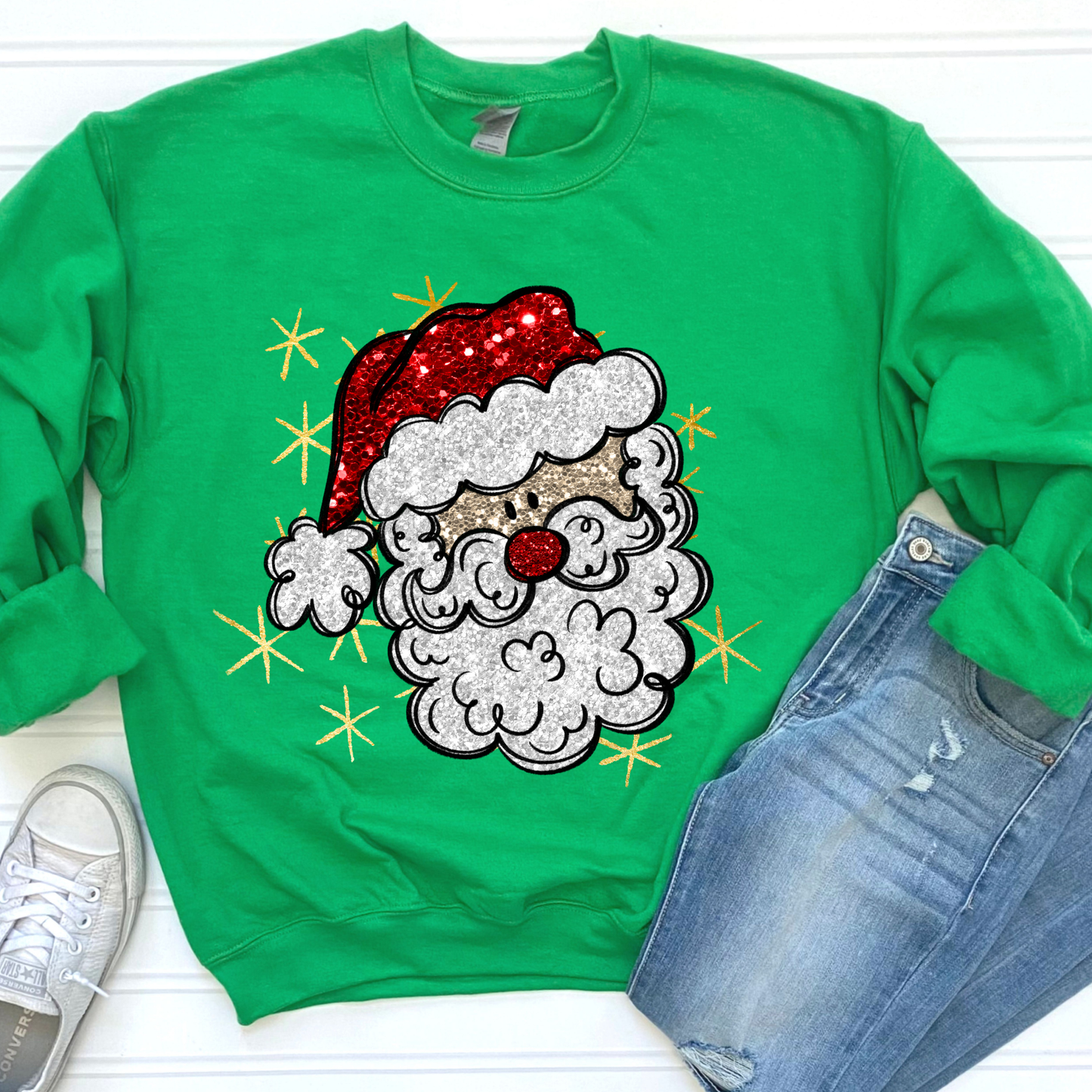 Glitter Santa Sweatshirt