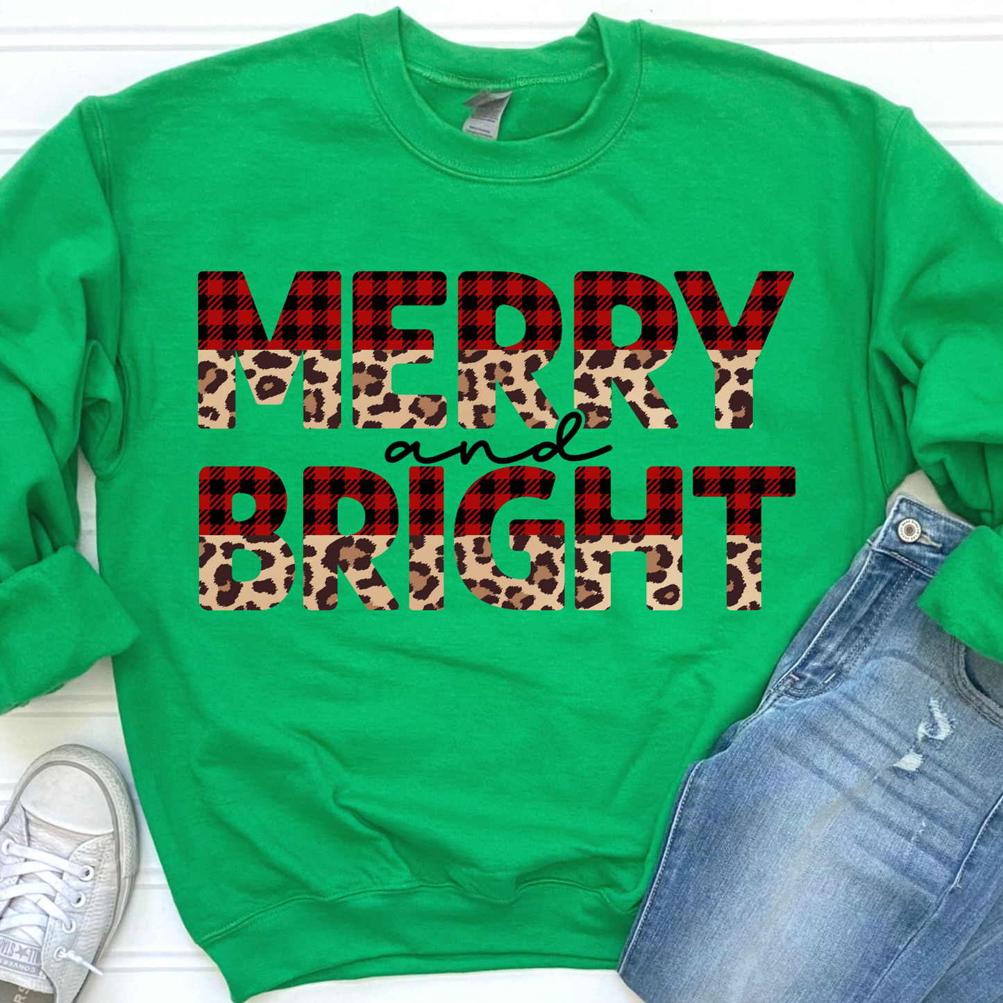 Plaid Merry And Bright Sweatshirt