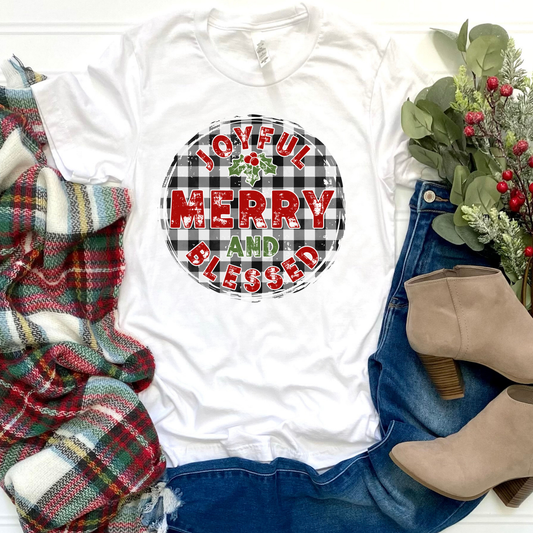 Joyful Merry and Blessed Graphic Tee