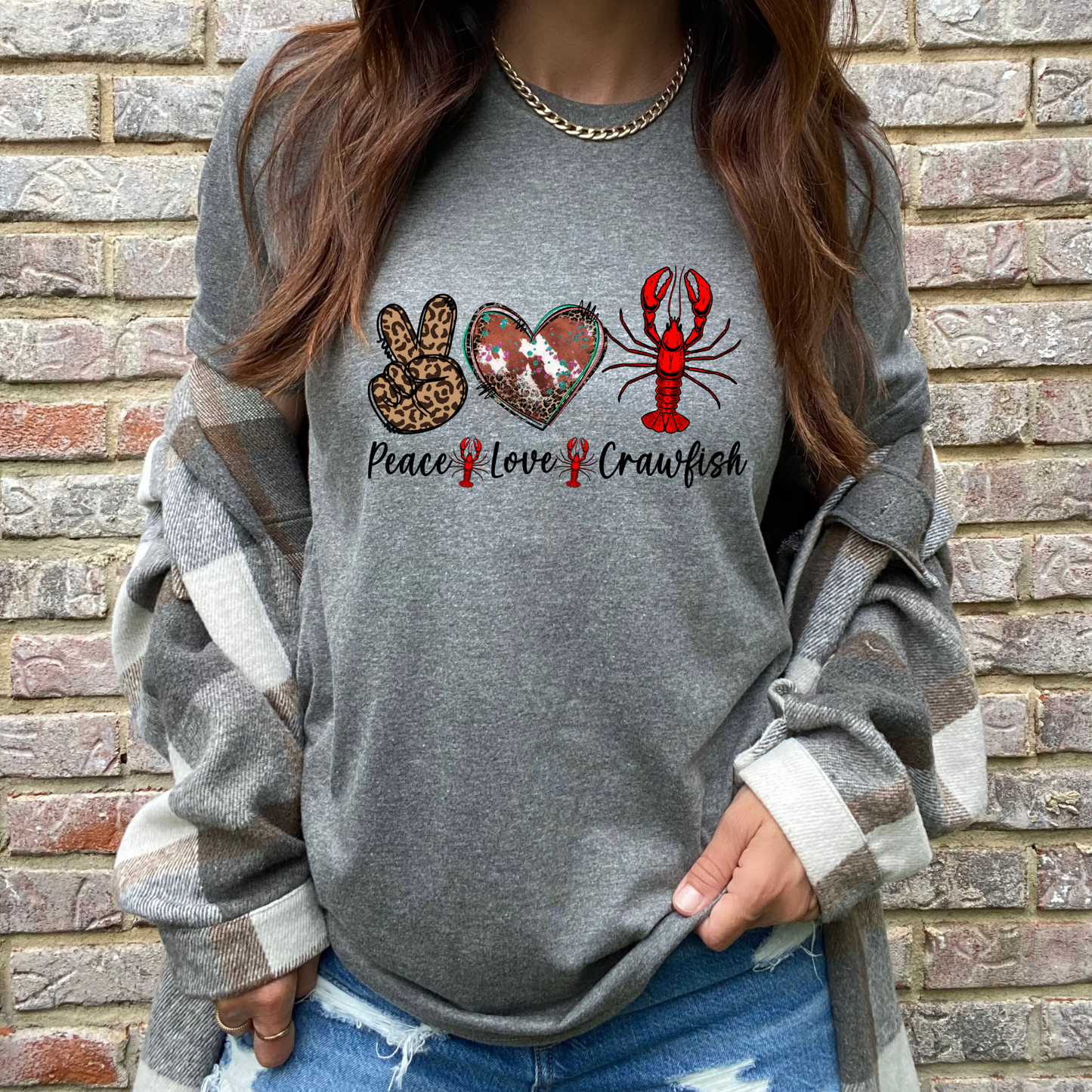 Peace Love Crawfish Graphic Tee
