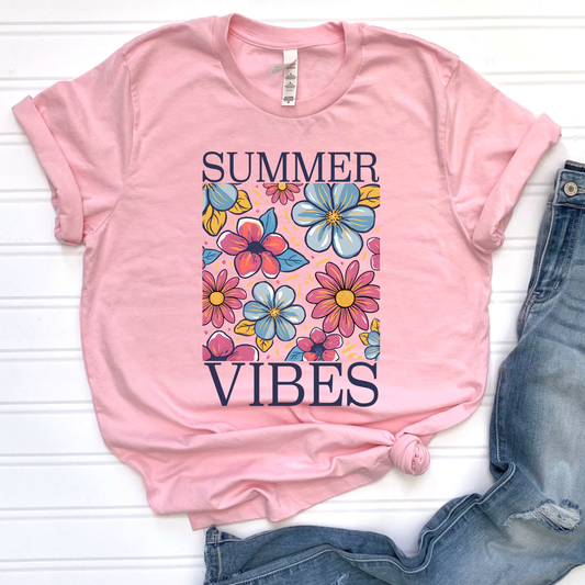 Floral Summer Vibes Graphic Tee
