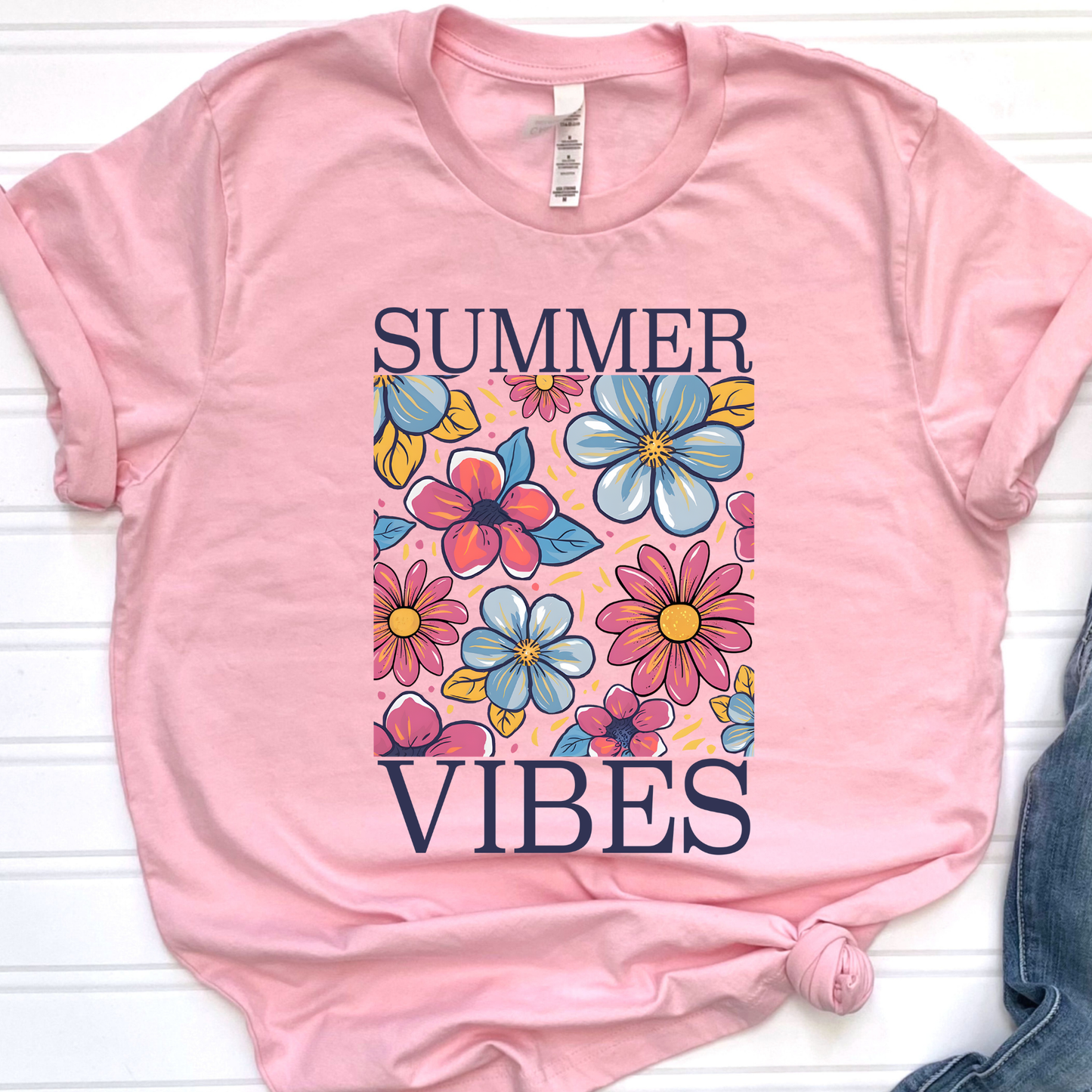 Floral Summer Vibes Graphic Tee