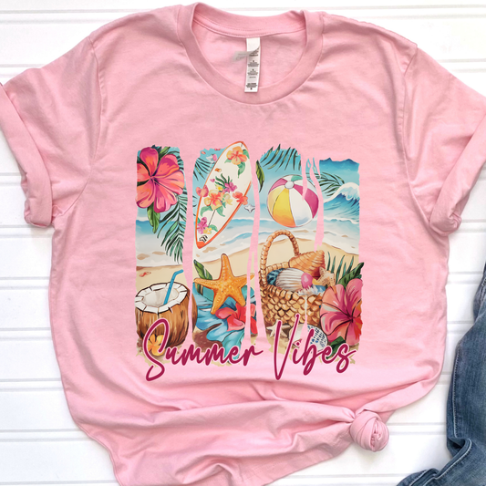 Pink Summer Vibes Graphic Tee