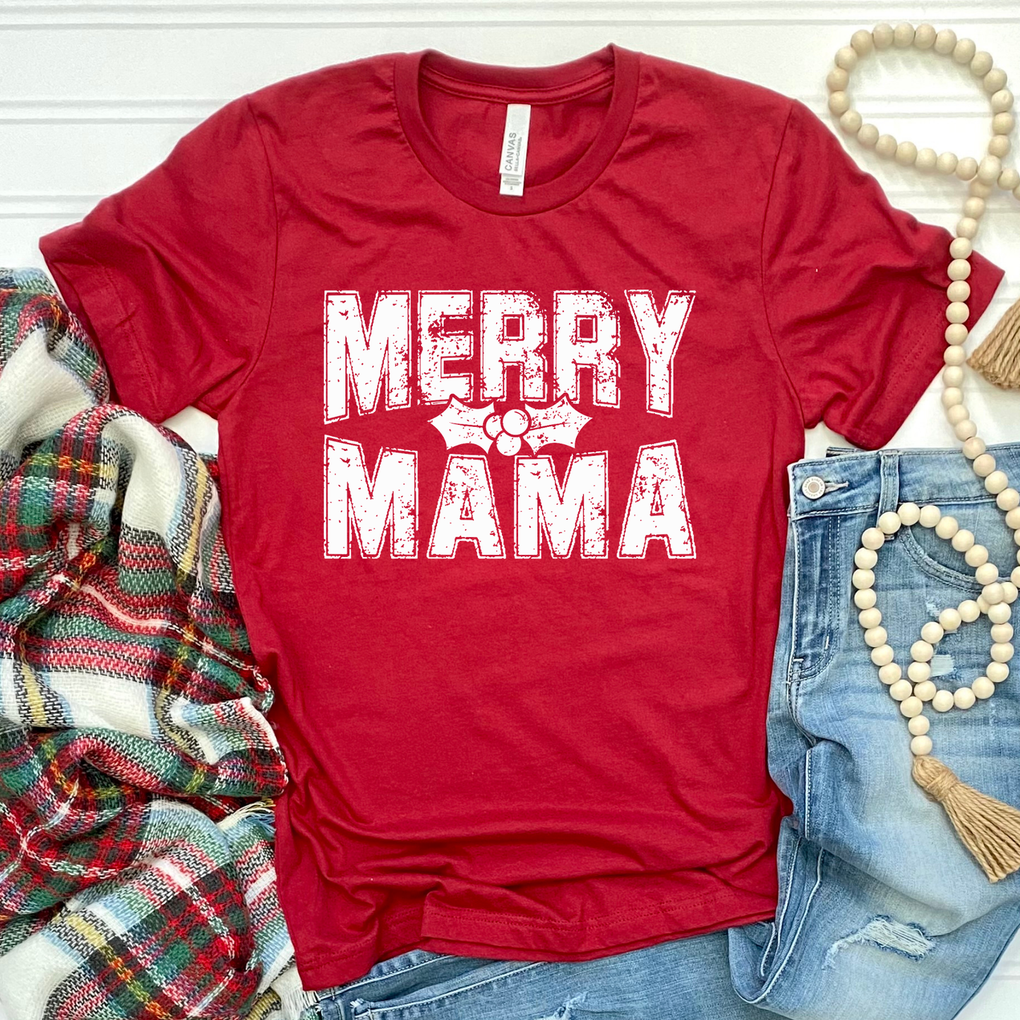 Merry Mama Red Graphic Tee