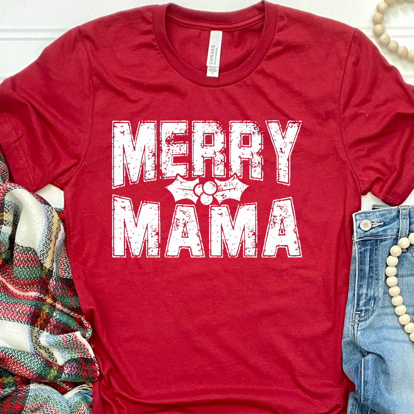 Merry Mama Red Graphic Tee