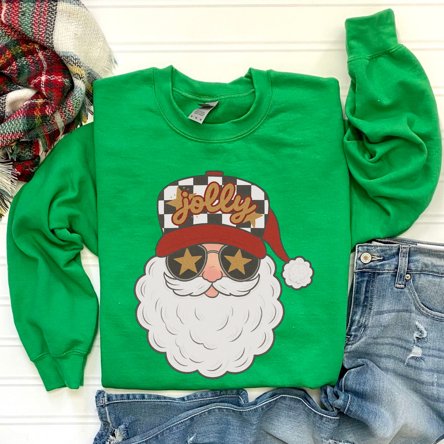 Red Jolly Vintage Santa Sweatshirt