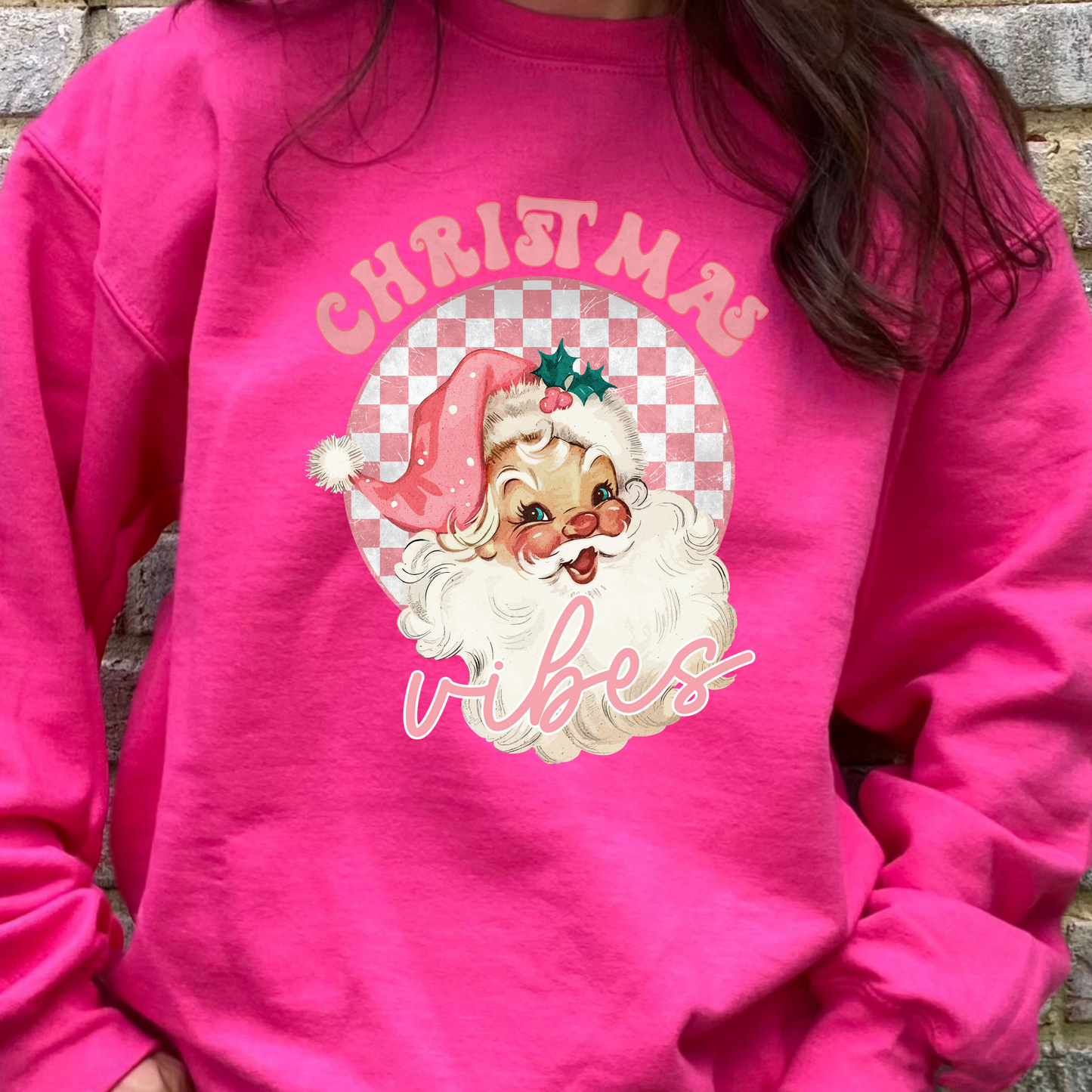 Christmas Vibes Pink Sweatshirt