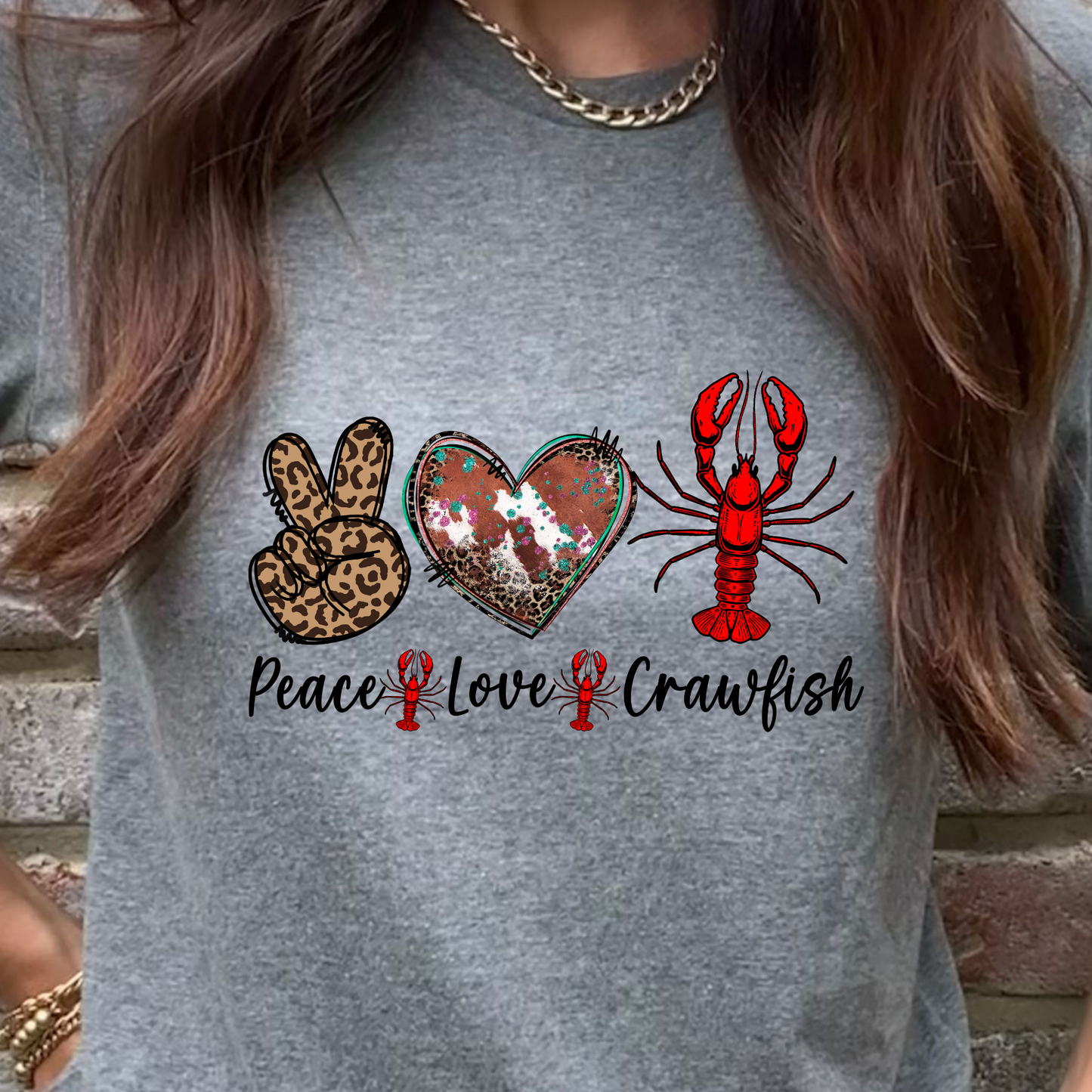 Peace Love Crawfish Graphic Tee