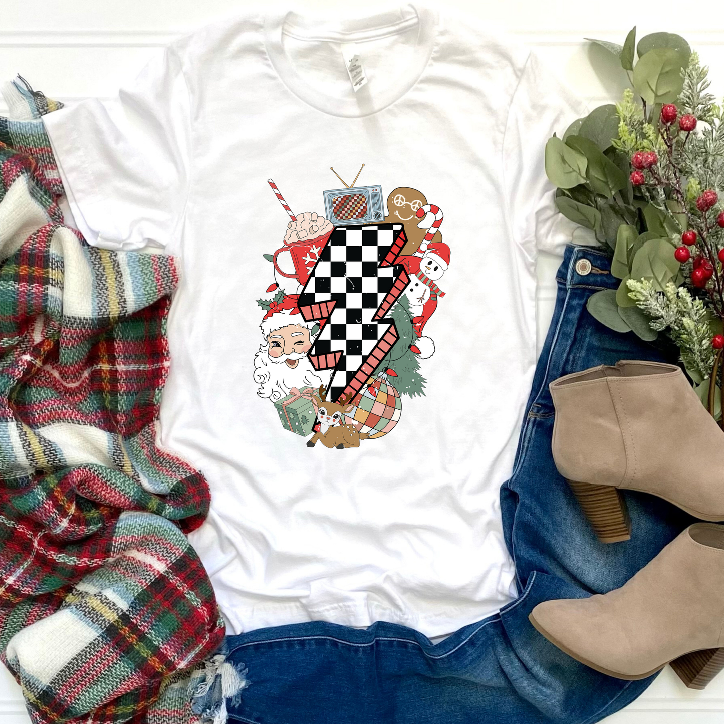 Christmas Season White Graphic Tee