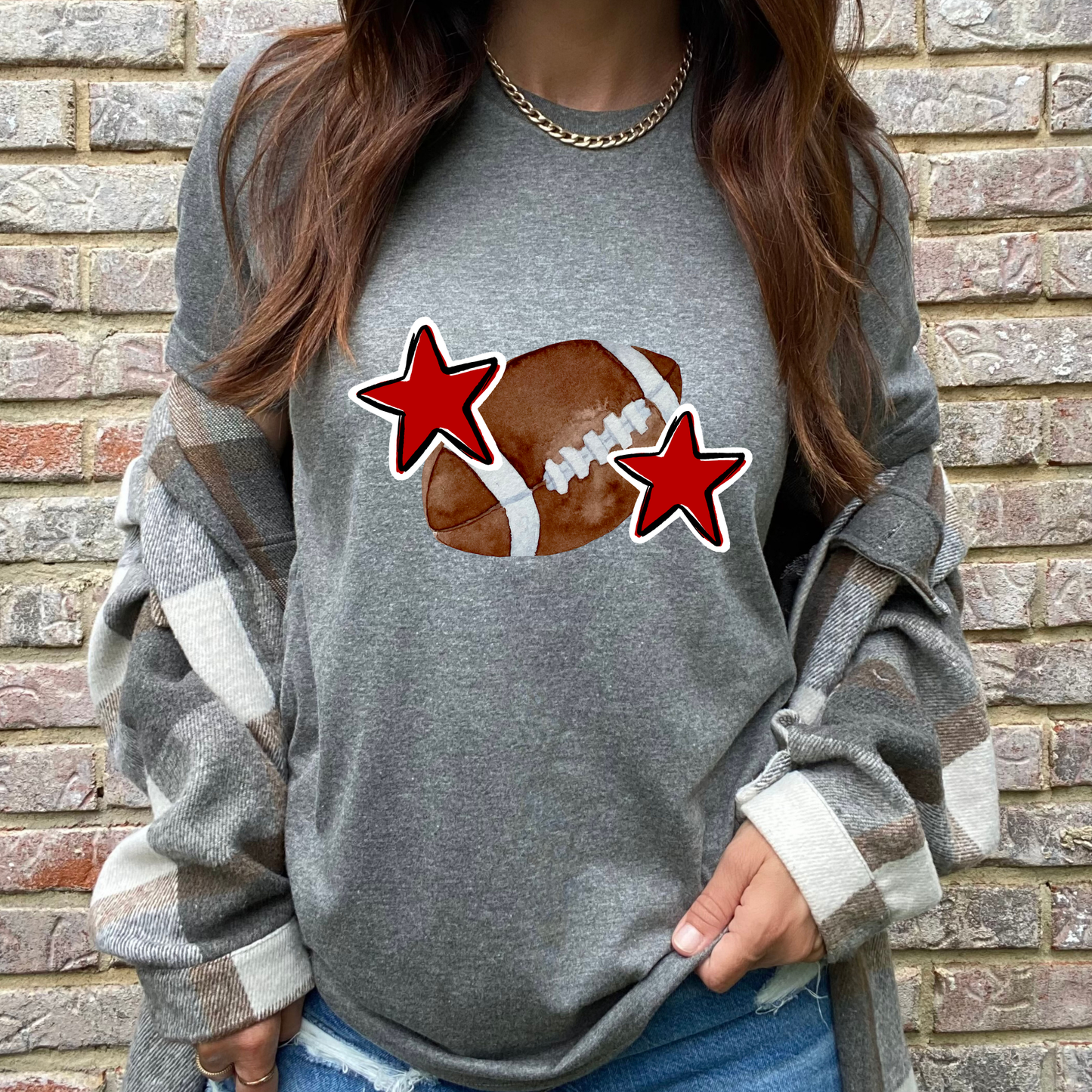 Custom Star Football Graphic Tee