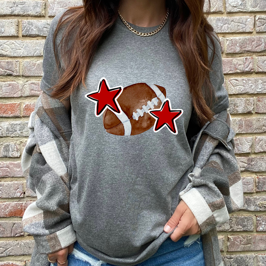 Custom Star Football Graphic Tee