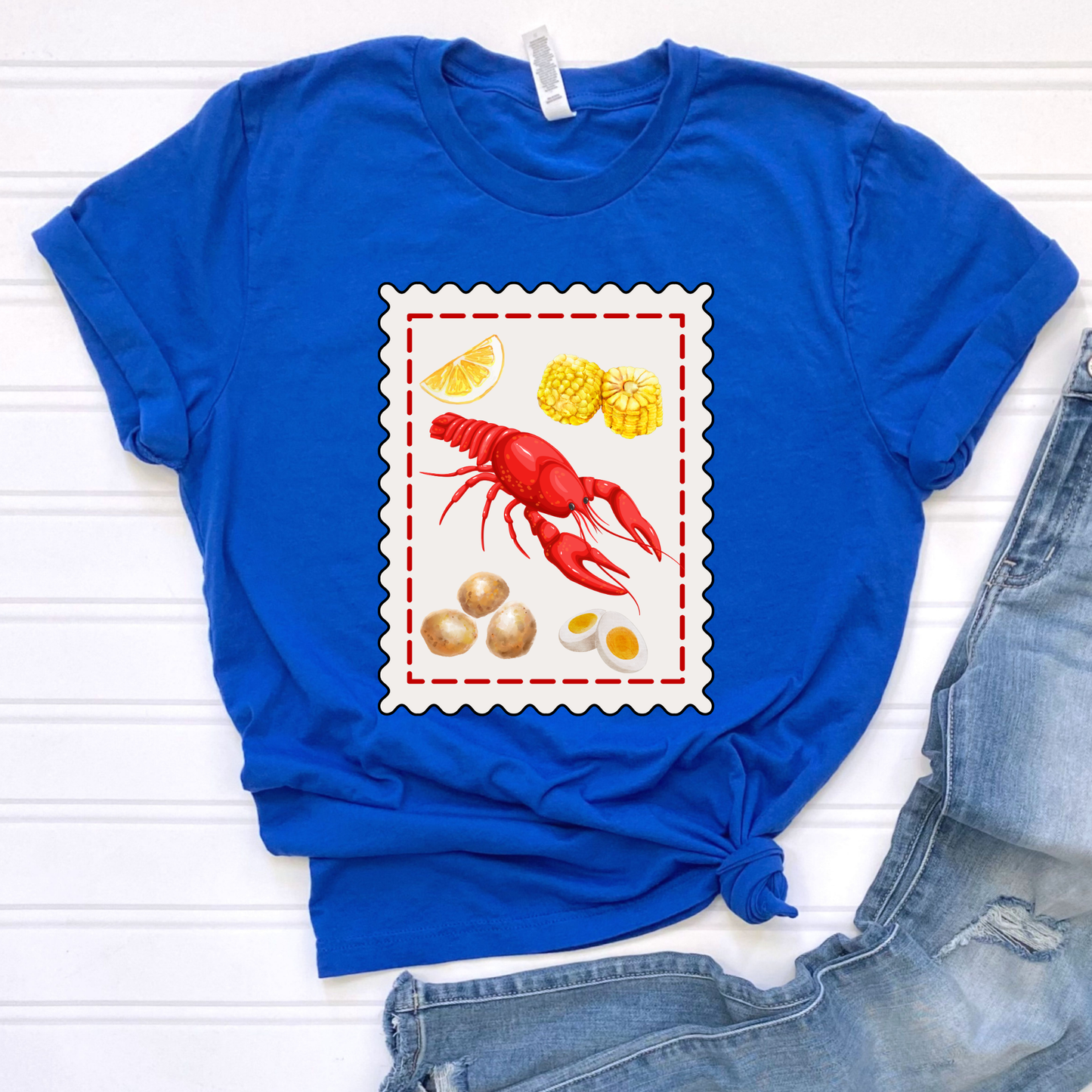 Crawfish Season Blue Graphic Tee