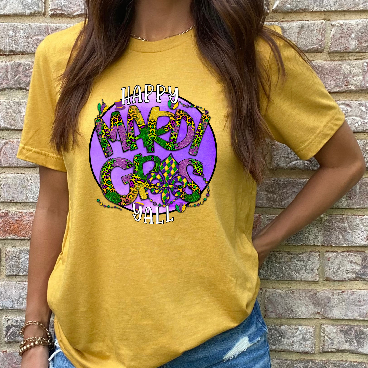 Mardi Gras Y'all Graphic Tee