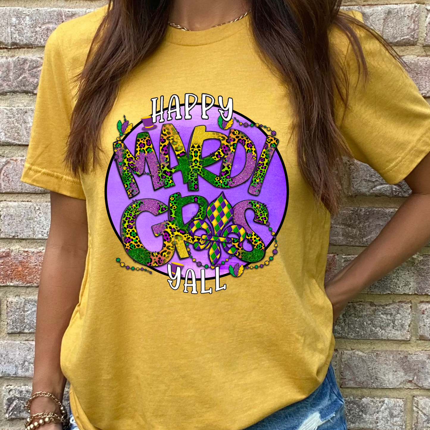Mardi Gras Y'all Graphic Tee