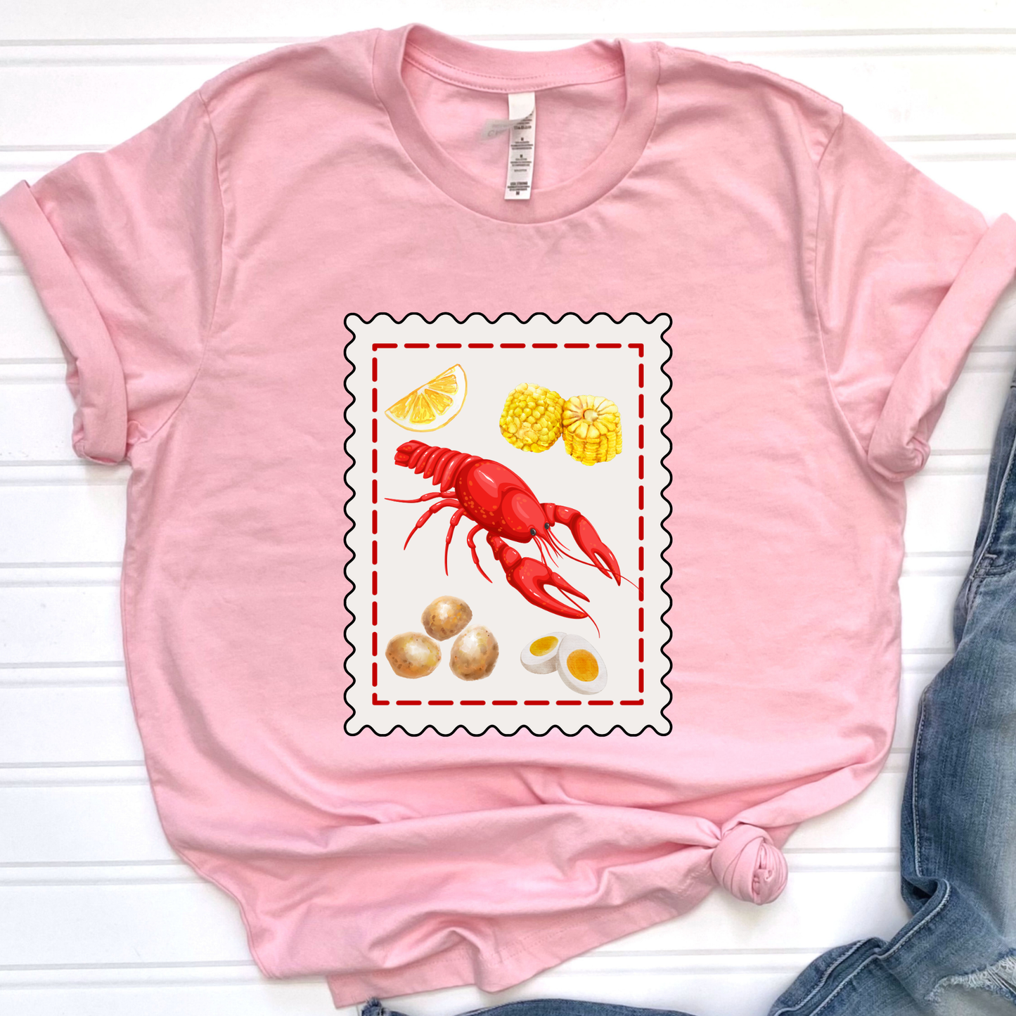 Crawfish Season Pink Graphic Tee