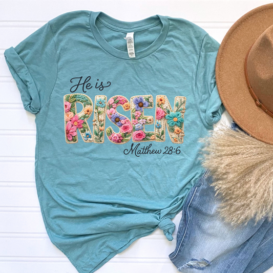He is Risen Floral Graphic Tee