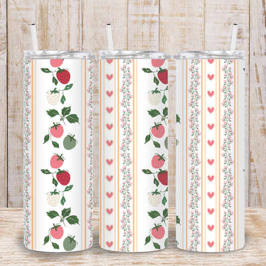 Strawberry Vintage Pattern Tumbler