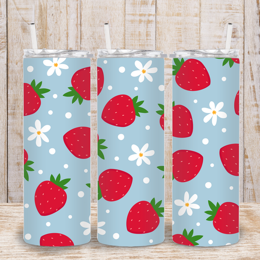 Strawberries and Daisies Tumbler