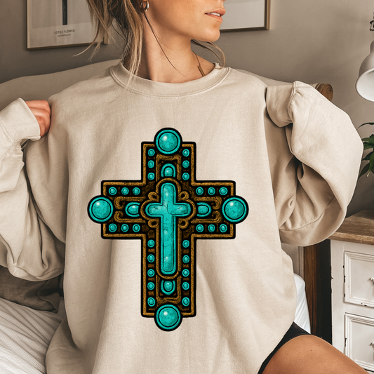 Western Layered Cross Sweatshirt