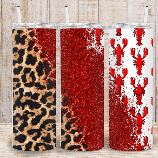 Cheetah Print Crawfish Tumbler