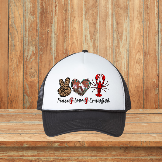 Peace Love Crawfish Hat