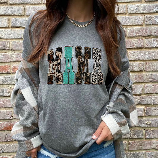 Western Mama Grey Graphic Tee