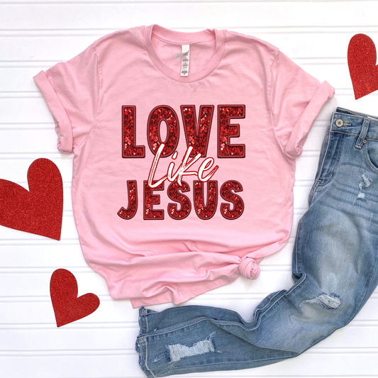Love Like Jesus Sparkle Tee