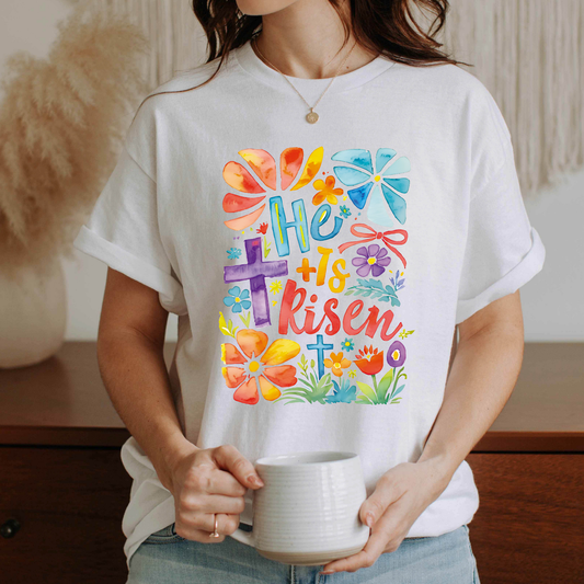 He is Risen Watercolor Graphic Tee