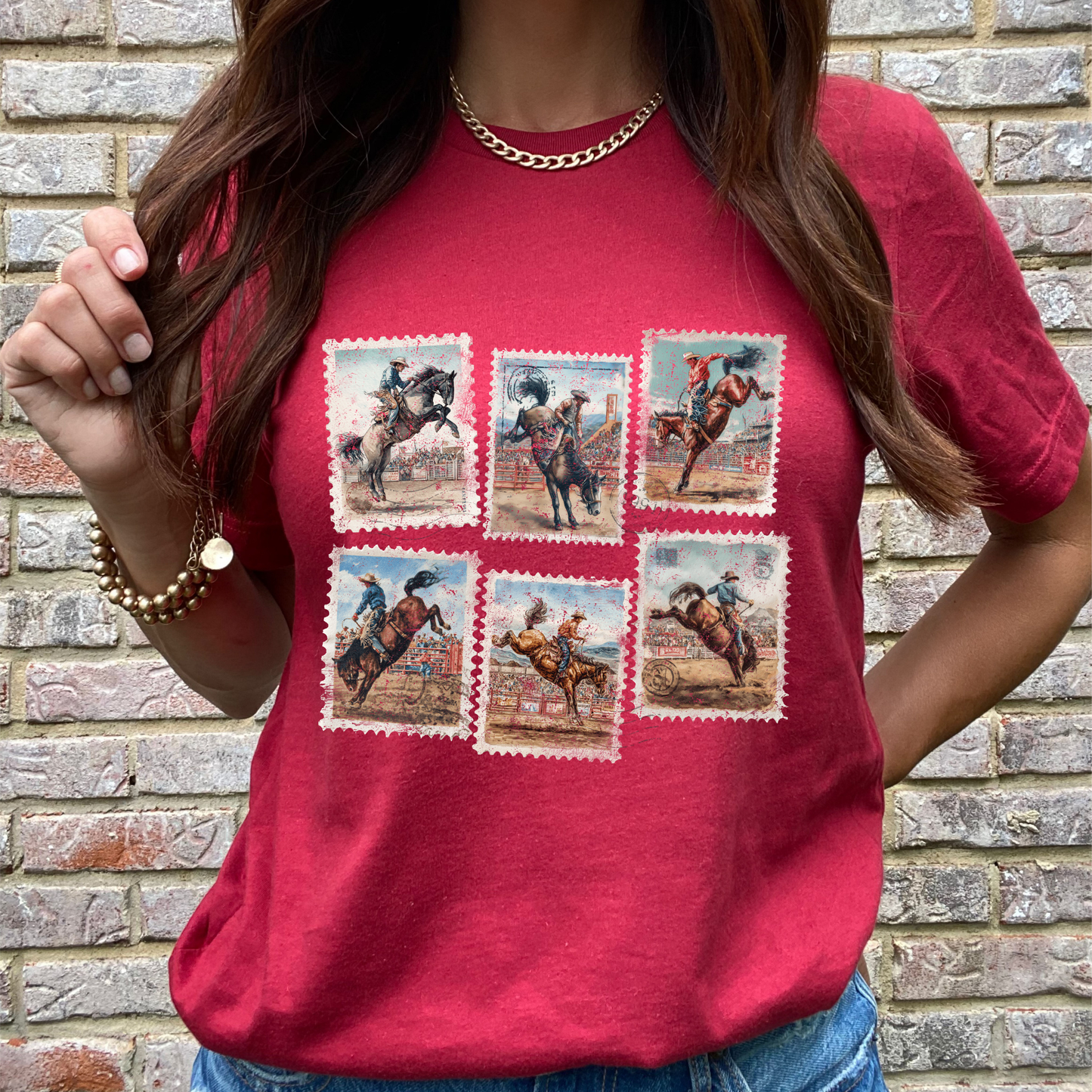Rodeo Cowboy Red Graphic Tee