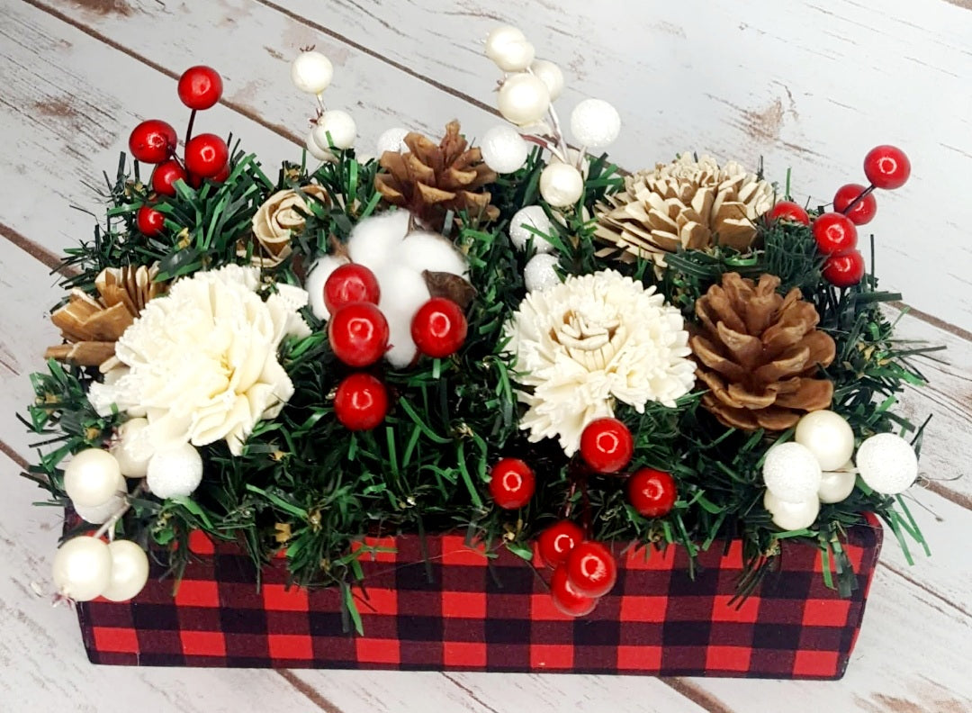 9 in. Plaid Centerpiece Box